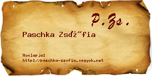 Paschka Zsófia névjegykártya